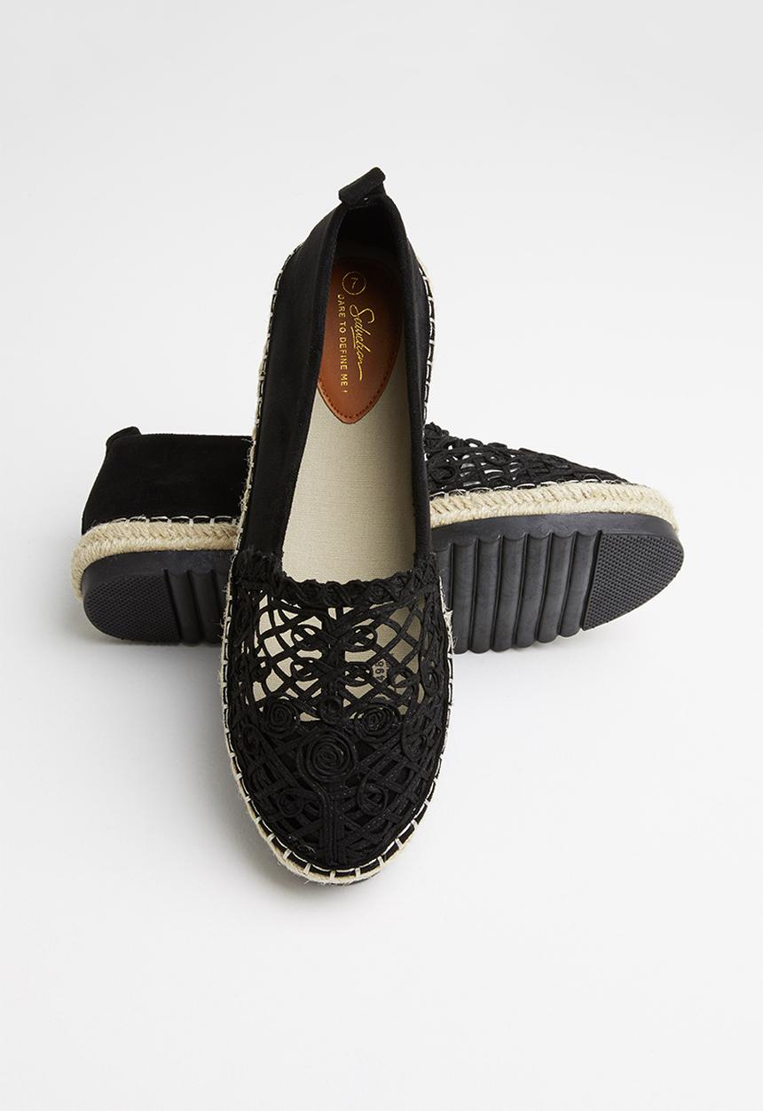 Seduction - Crochet espadrille - black
