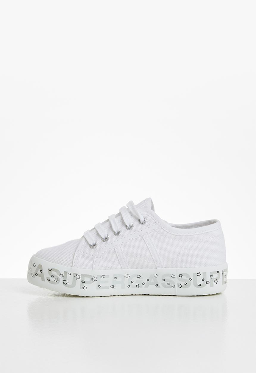SUPERGA - Junior mid-wedge - white & silver