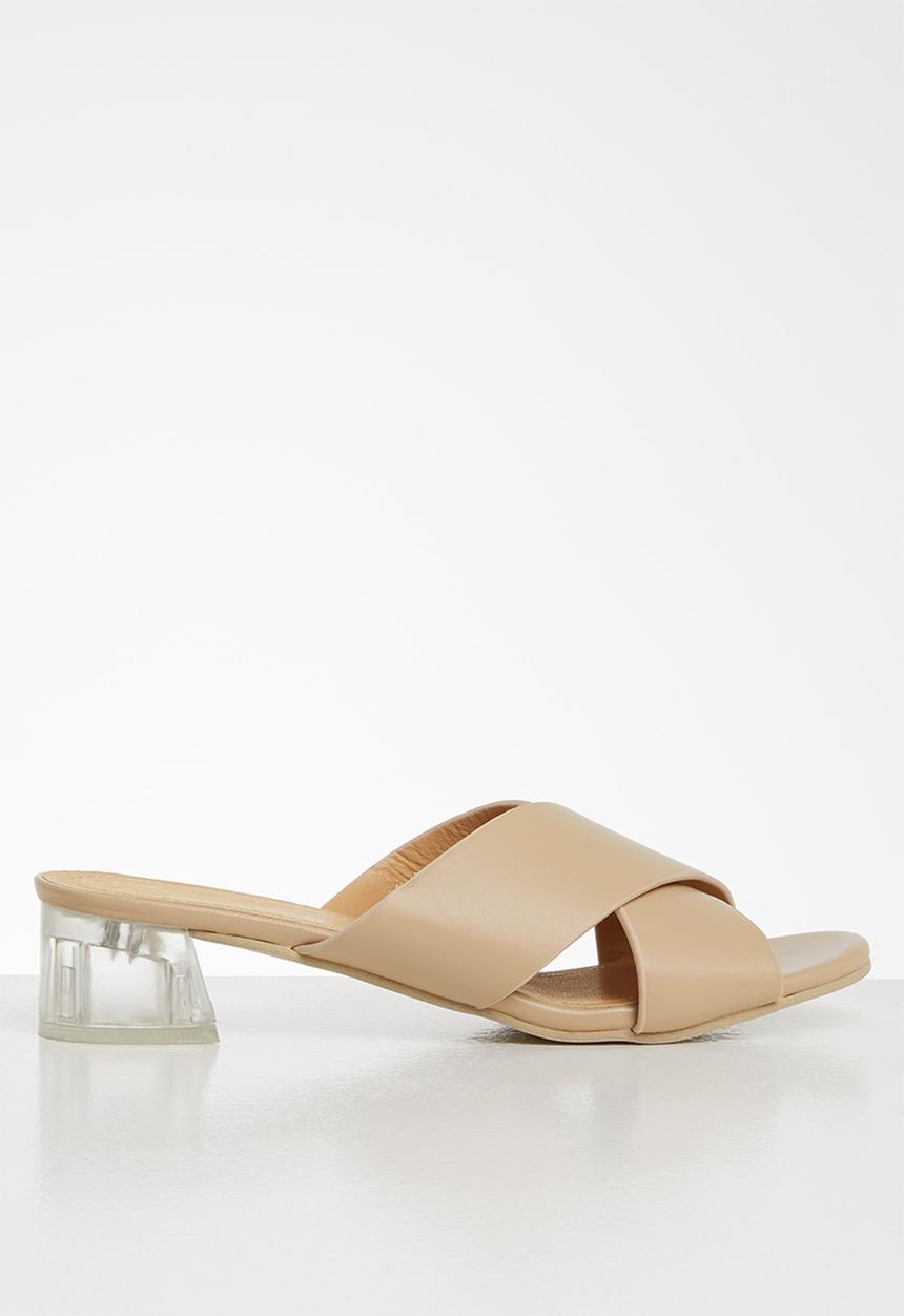 Seduction - Criss-cross mule heel - taupe 