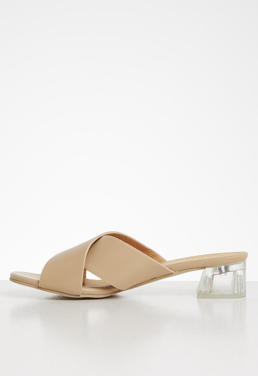 Seduction - Criss-cross mule heel - taupe 