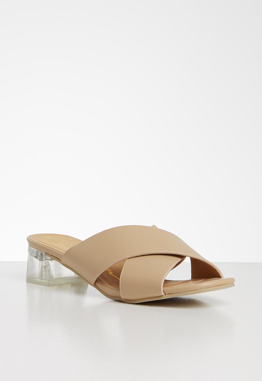 Seduction - Criss-cross mule heel - taupe 