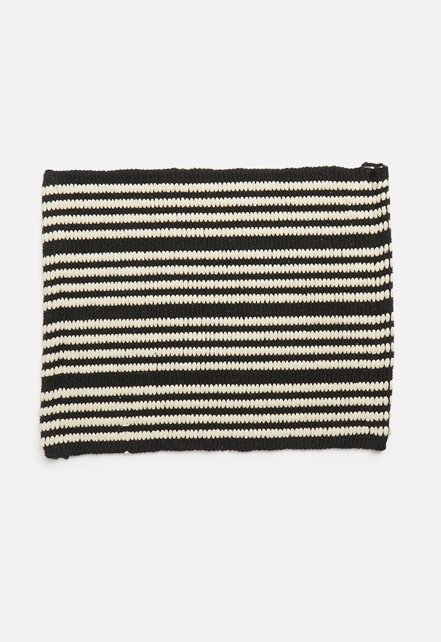 Sixth Floor - Natural woven placemat set of 6 - natural & black
