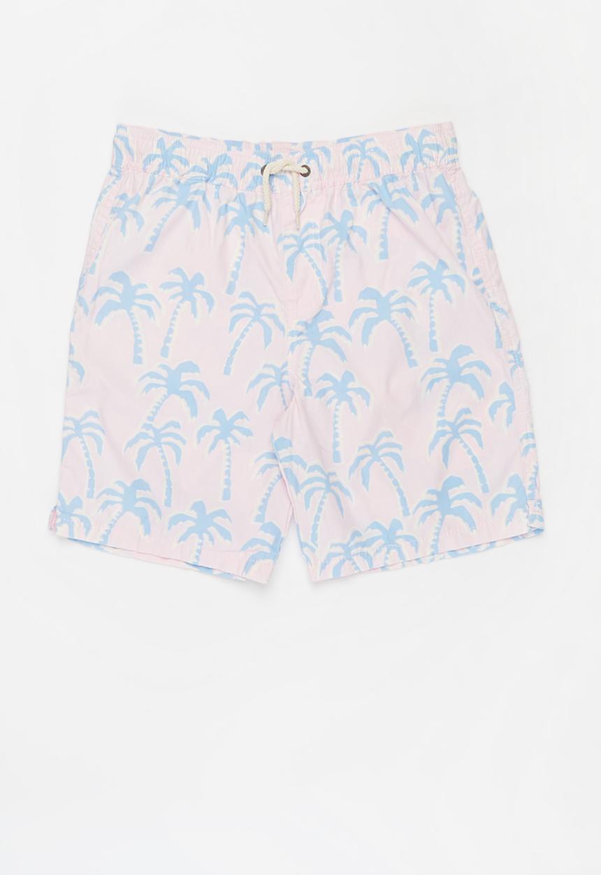 Free by Cotton On - Boys volly short - wild palms & pink quartz