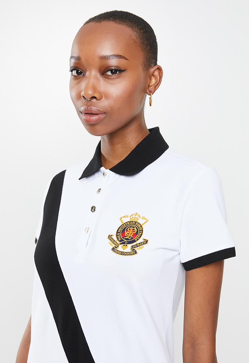 POLO - Bonang equestrian short sleeve golfer dress - white