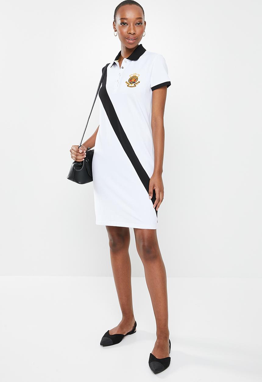 POLO - Bonang equestrian short sleeve golfer dress - white