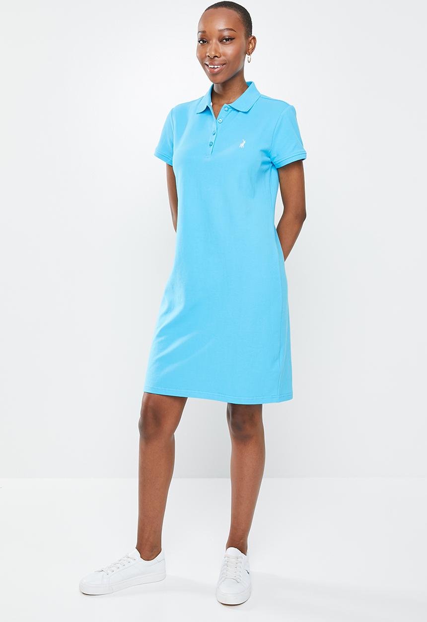 POLO - Kathy short sleeve stretch golfer dress - turquoise