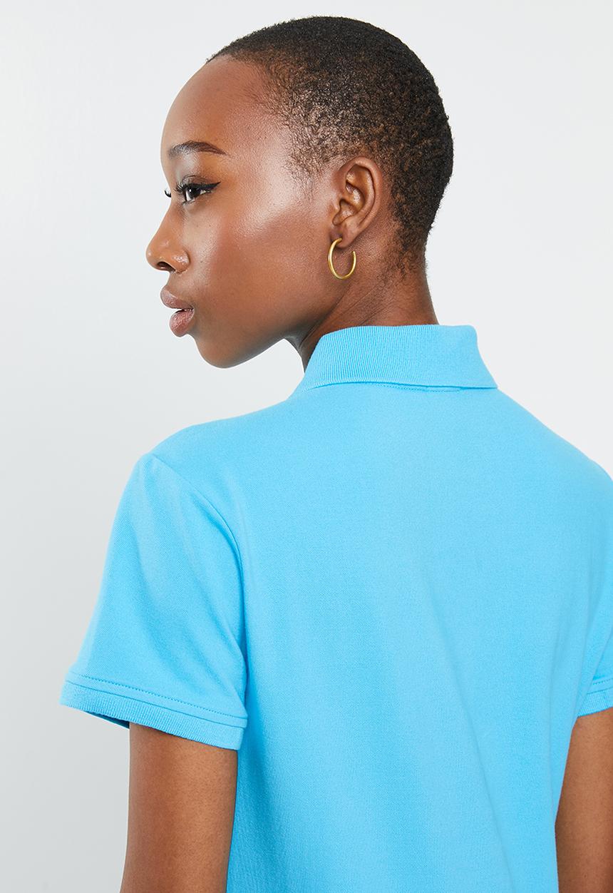 POLO - Kathy short sleeve stretch golfer dress - turquoise