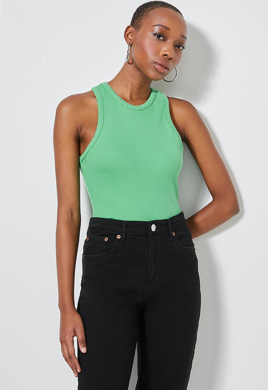 Superbalist - Single cutaway rib vests - green