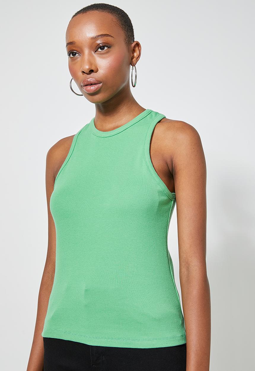 Superbalist - Single cutaway rib vests - green
