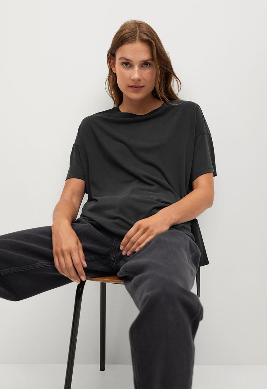 MANGO - T-shirt modal - charcoal