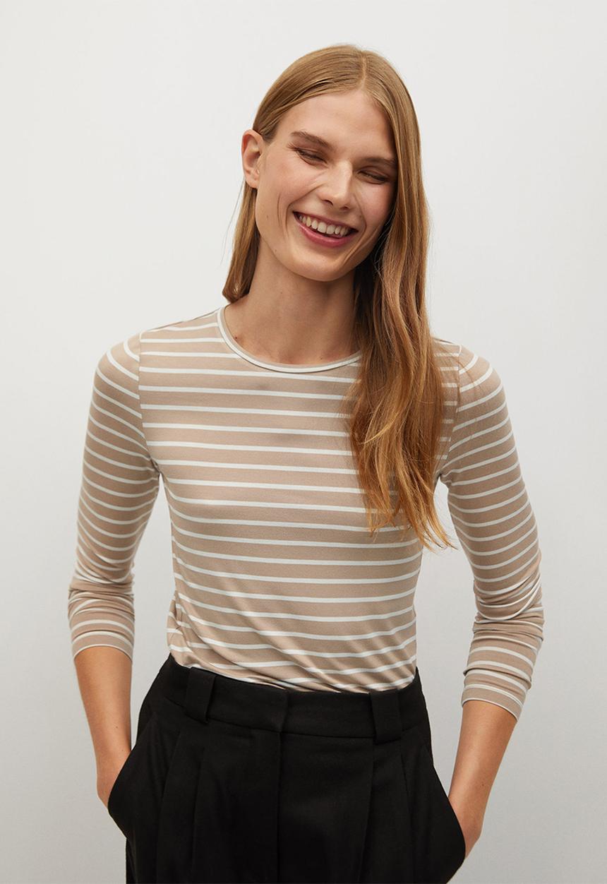 MANGO - T-shirt bluma - light beige