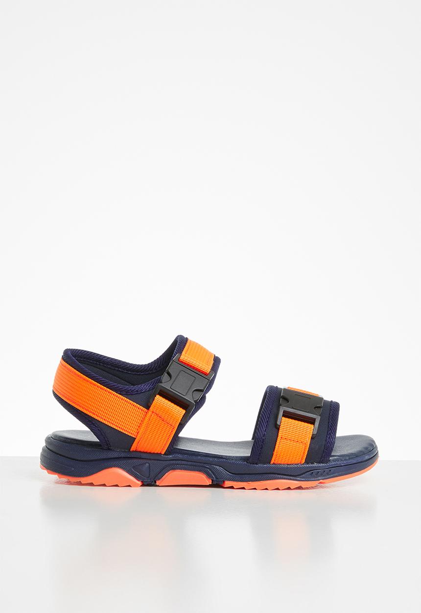 Pop Candy - Boys wjk sandal - navy & orange