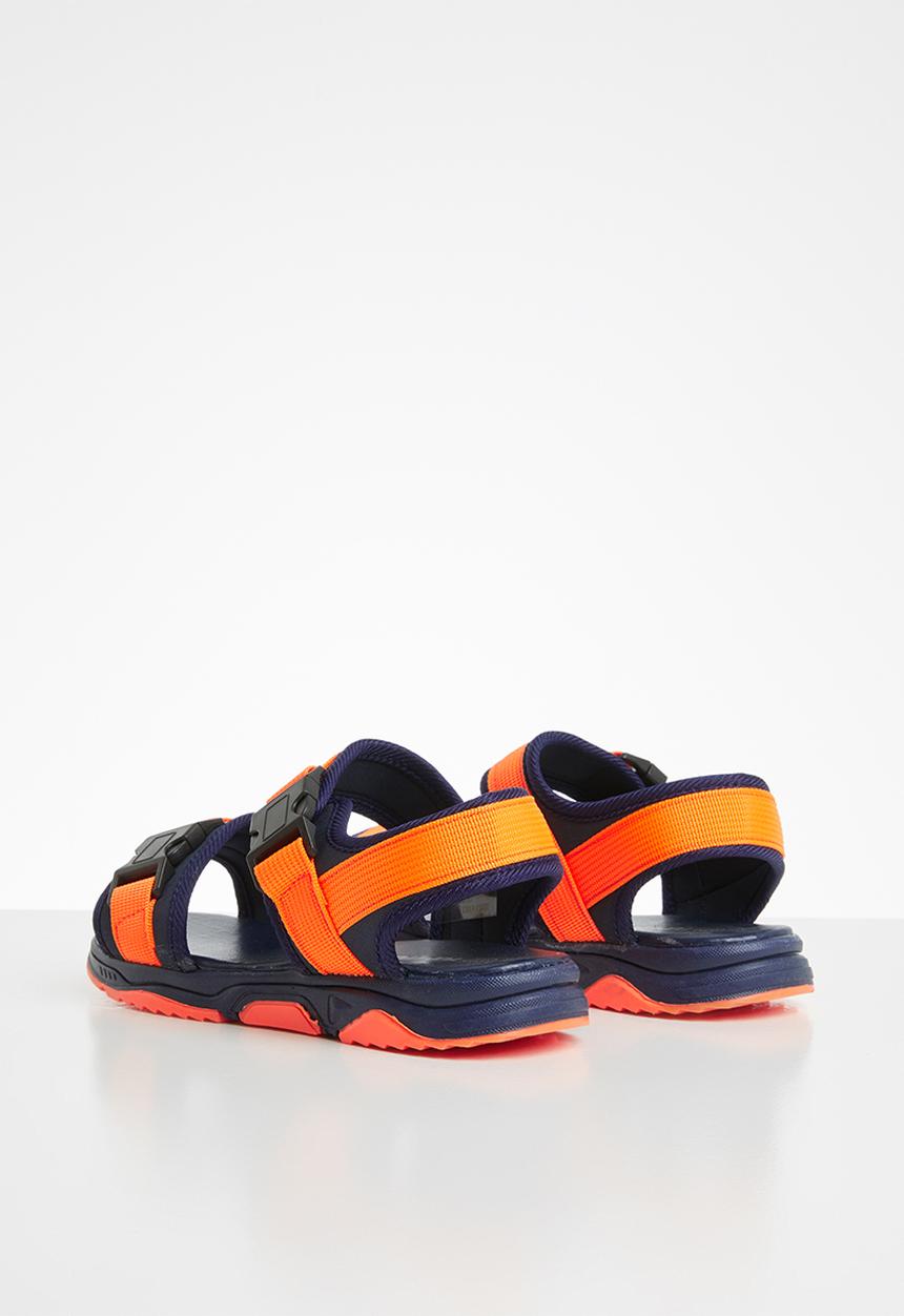 Pop Candy - Boys wjk sandal - navy & orange