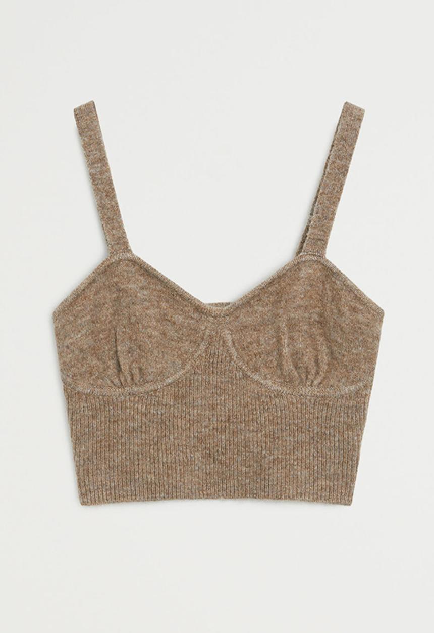 MANGO - Top taldora - medium brown