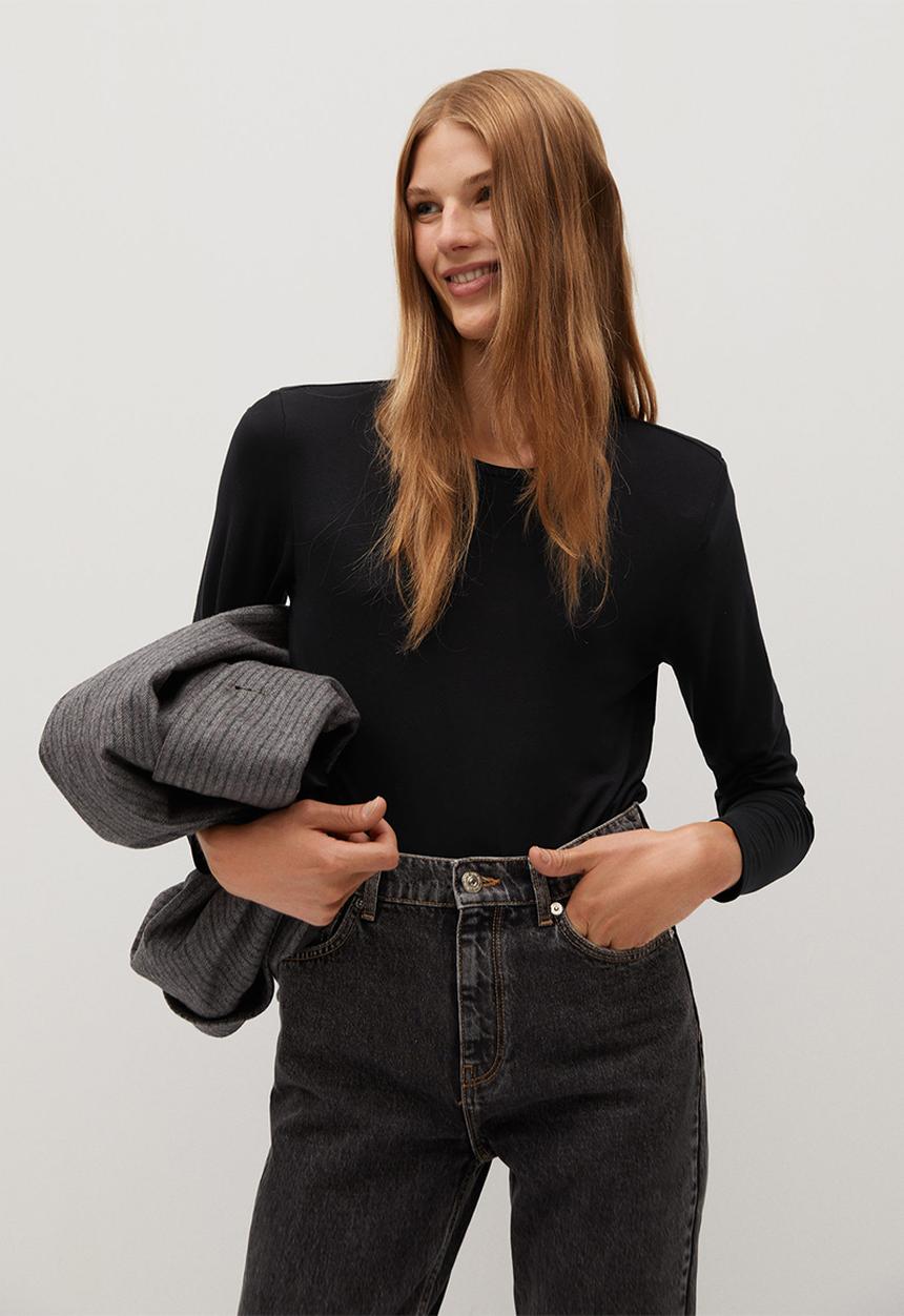 MANGO - T-shirt pad - black