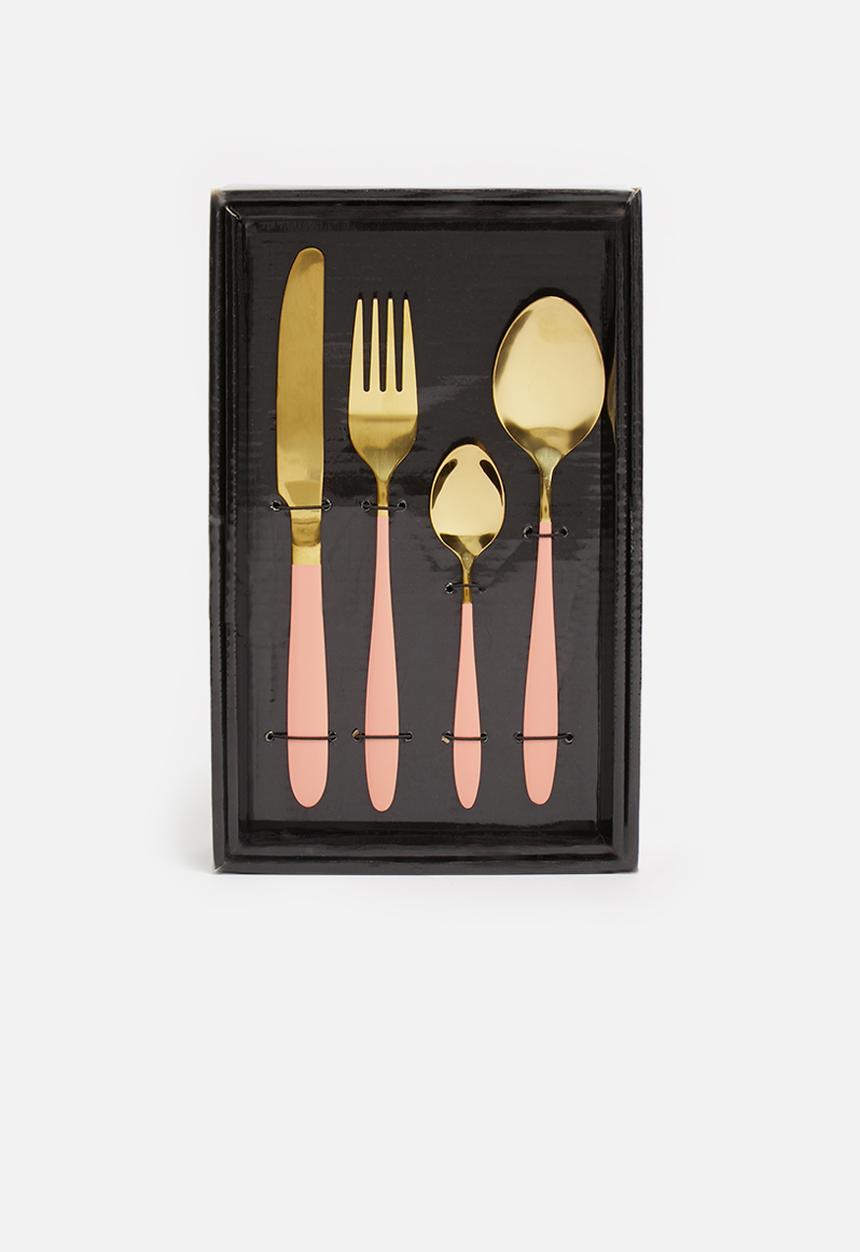 Excellent Houseware - Pastel pop cutlery set 16 - pink