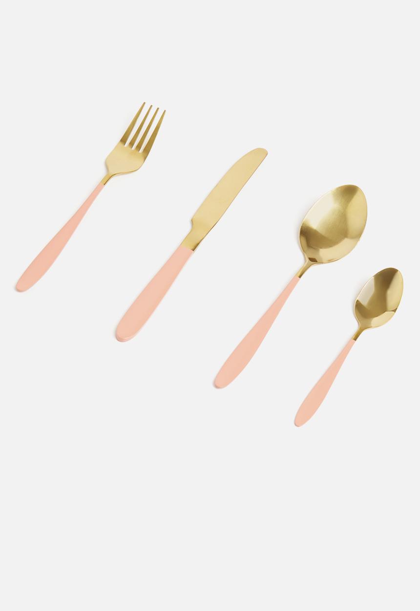 Excellent Houseware - Pastel pop cutlery set 16 - pink
