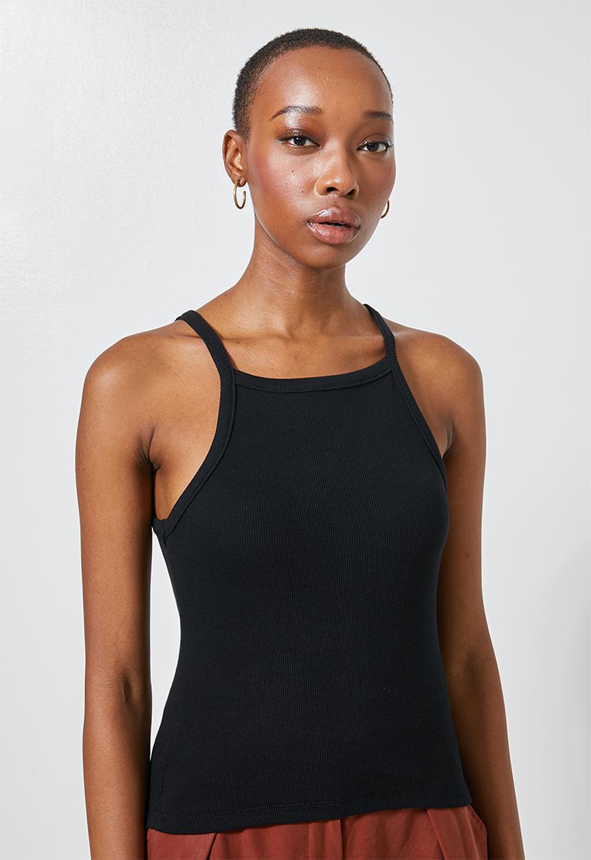 Superbalist - 2 Pack hi square neck vest - black & white