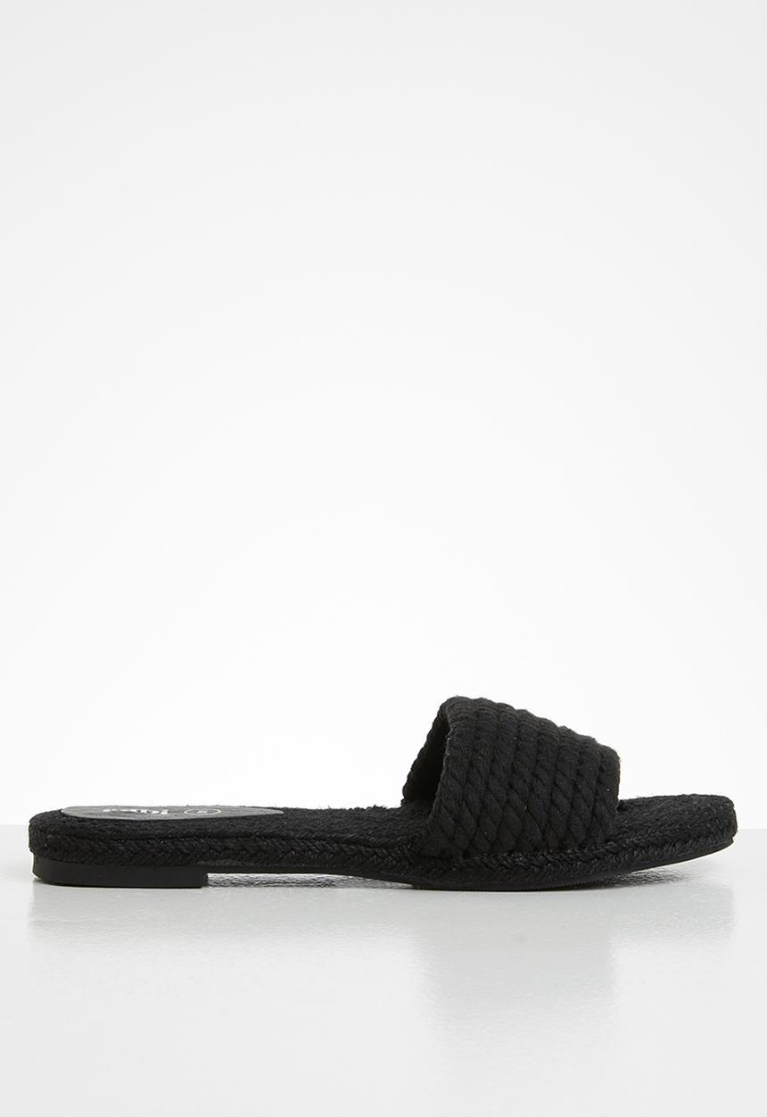 Cotton On - Remi rope single vamp espadrile slide - black rope