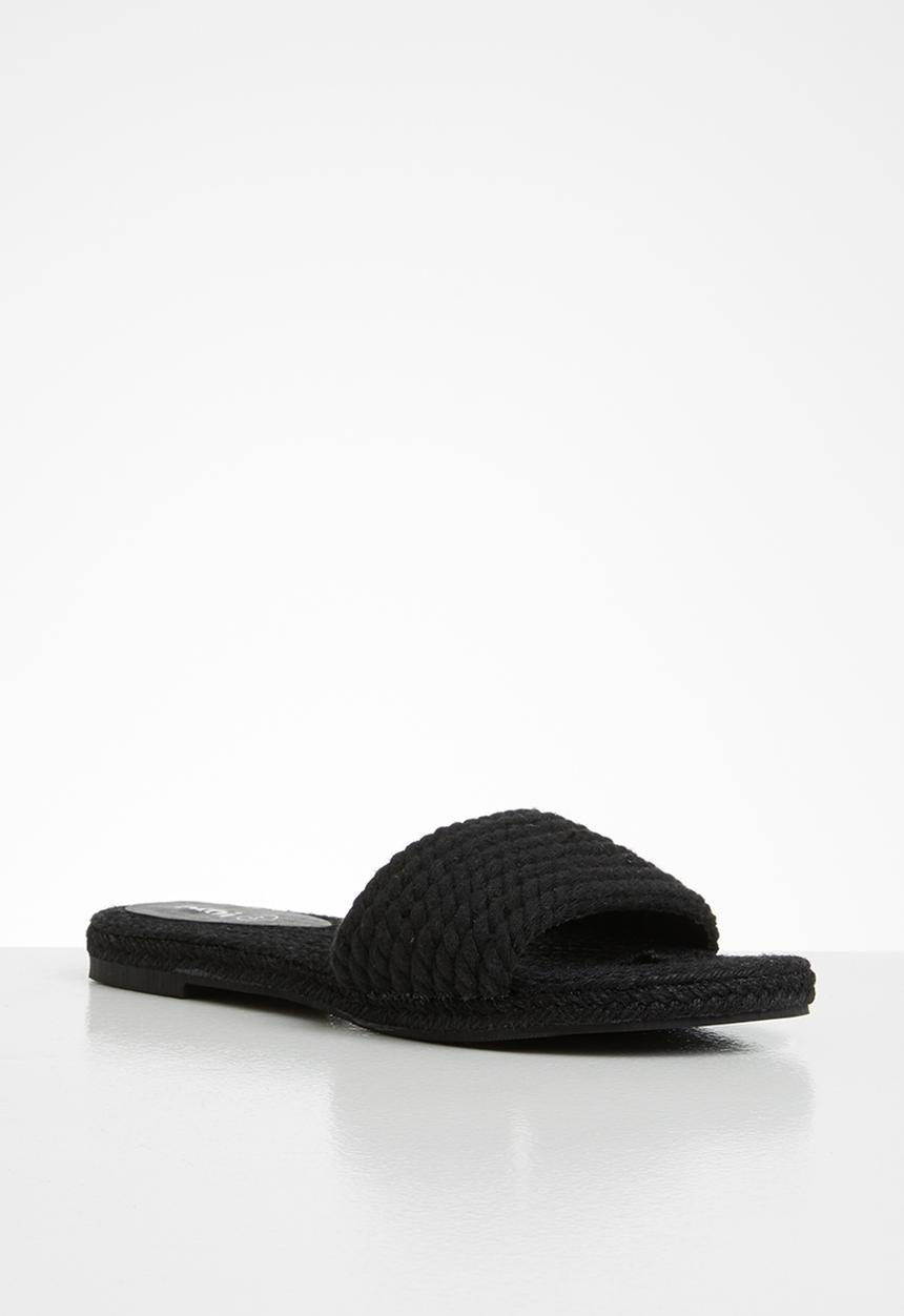 Cotton On - Remi rope single vamp espadrile slide - black rope