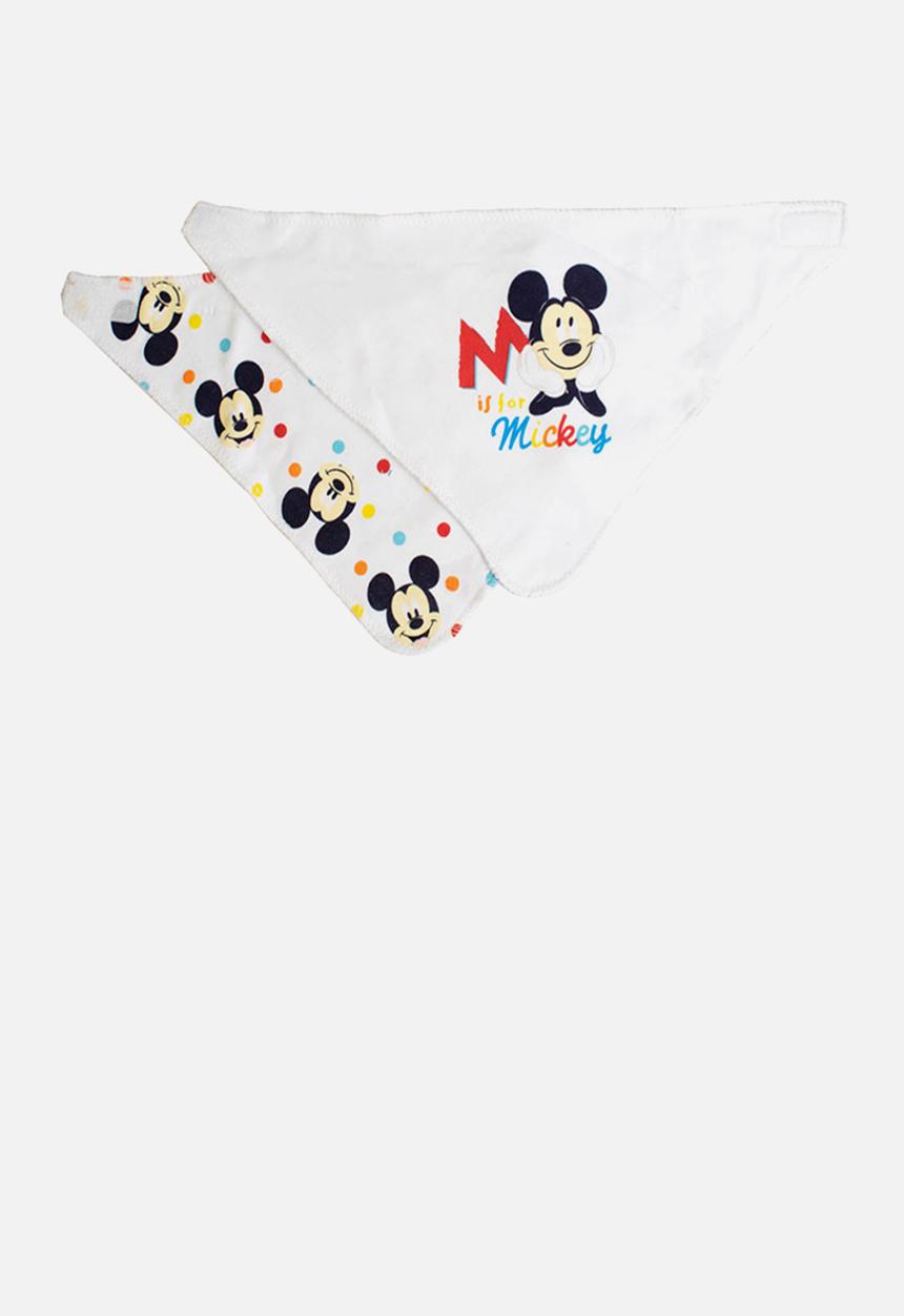 Character Group - Mickey mouse 2 pack bandana bib - white