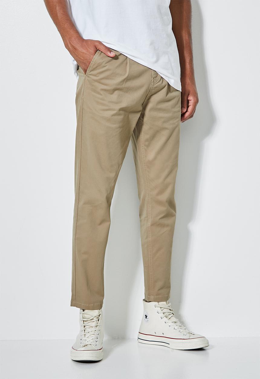 Superbalist - Seoul pleated tapered chino - taupe