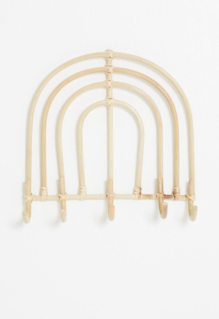 Sixth Floor - Rainbow rattan wall hook - natural