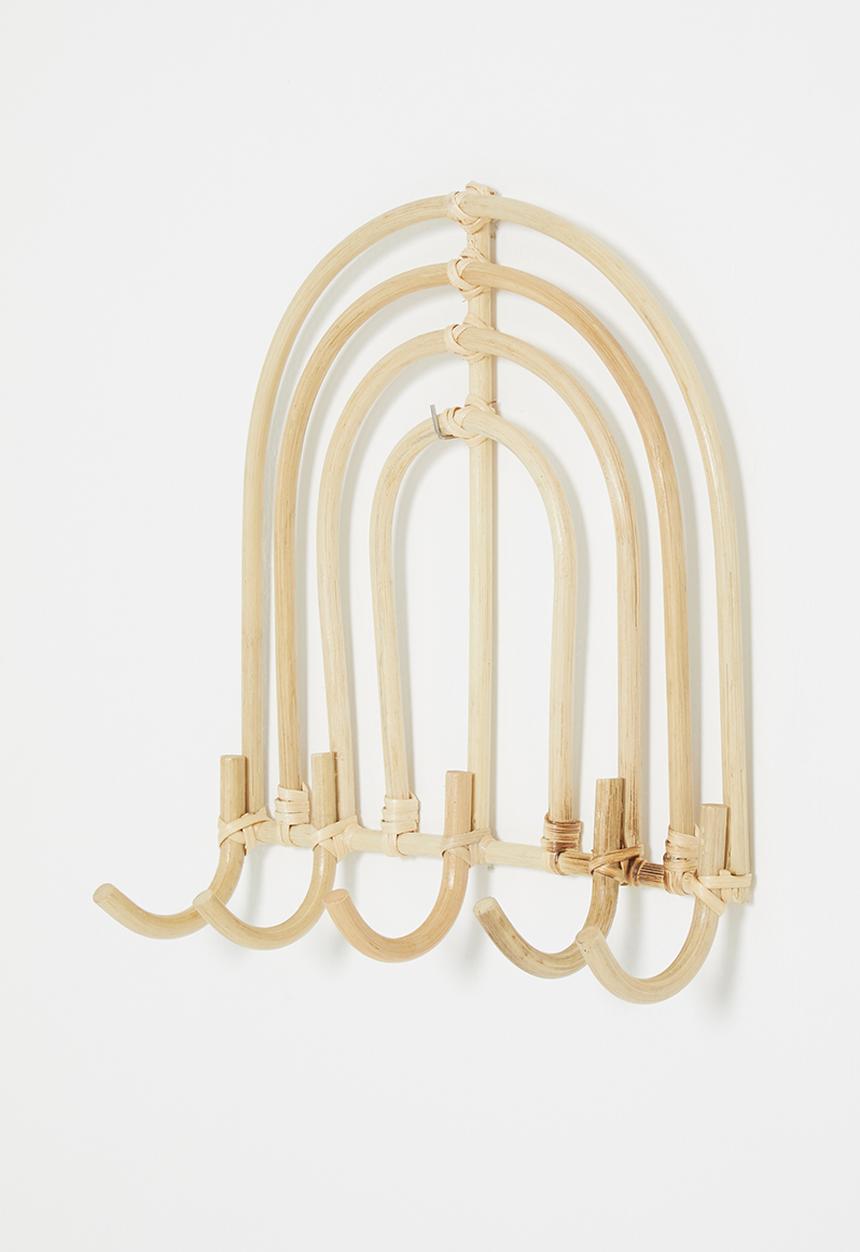Sixth Floor - Rainbow rattan wall hook - natural