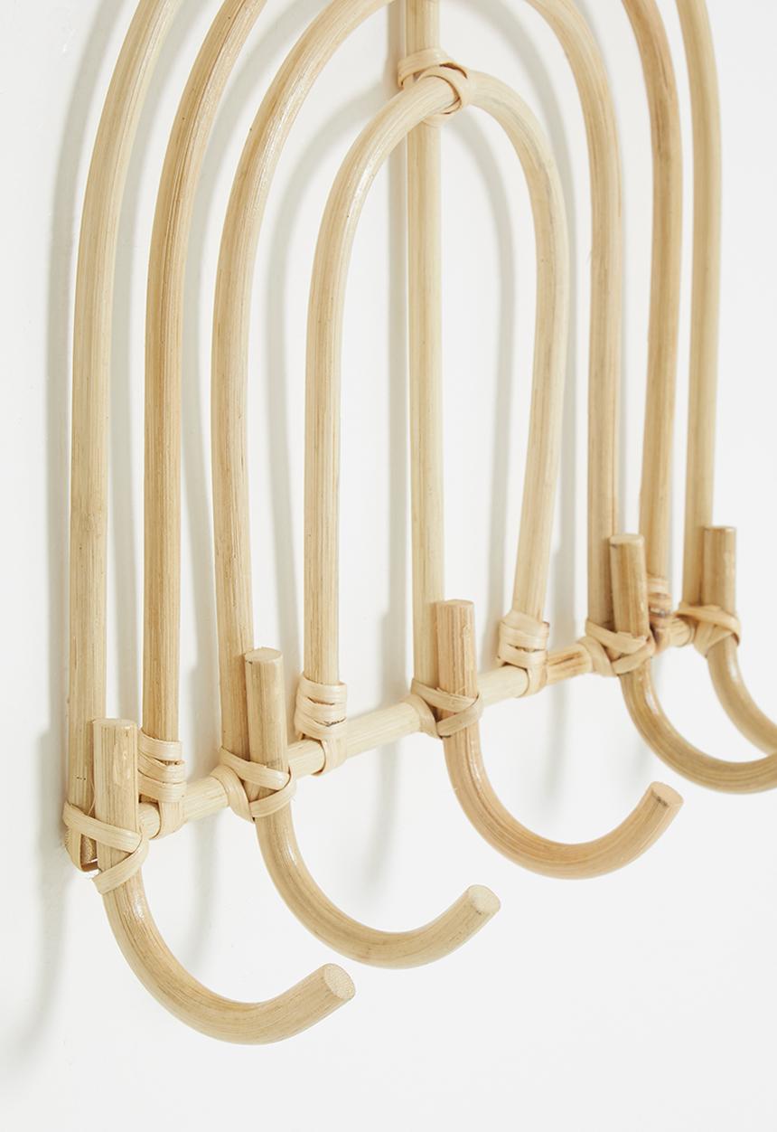 Sixth Floor - Rainbow rattan wall hook - natural