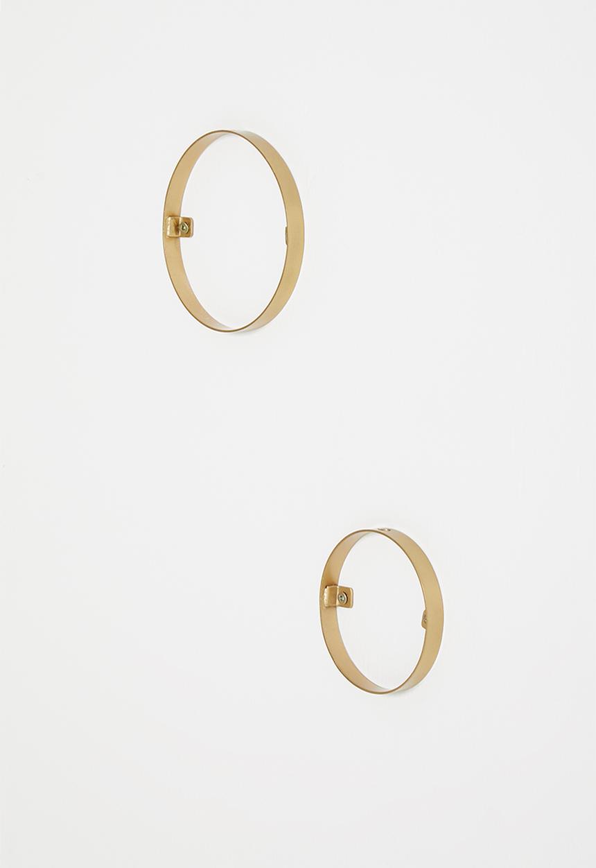 Sixth Floor - Circle wall mounted stem vase set of 2 - gold