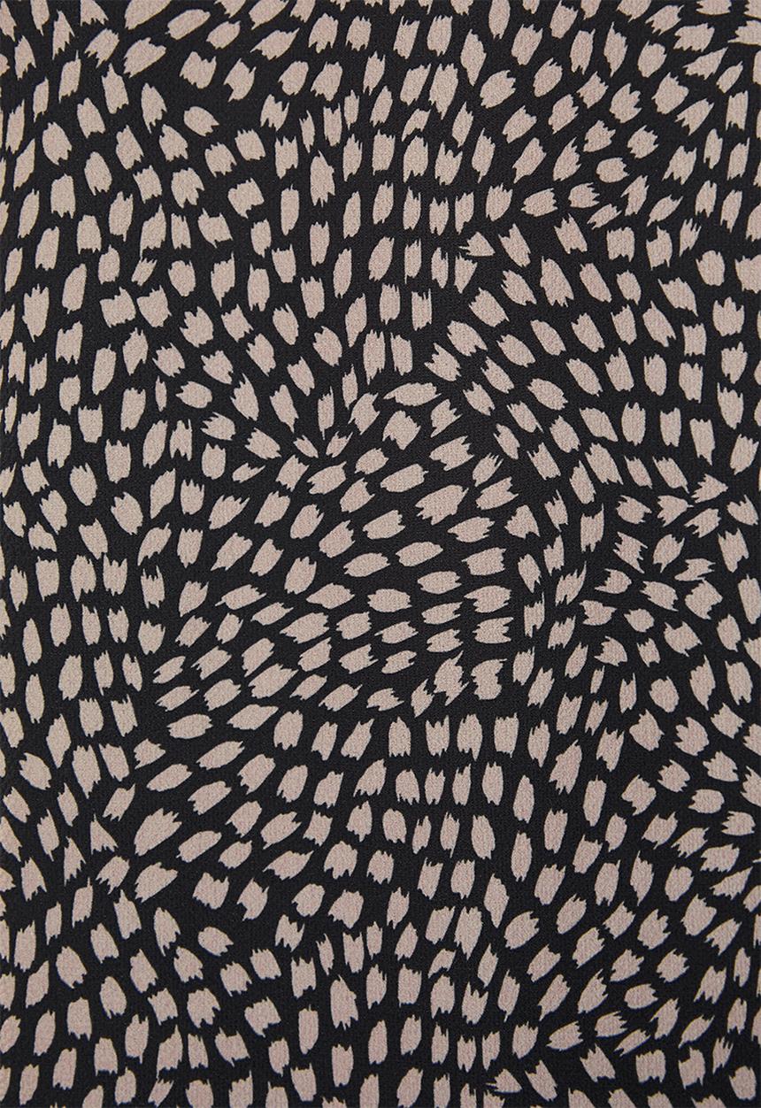 edit - Mandarin tie sleeveless shell - black  & brown 
