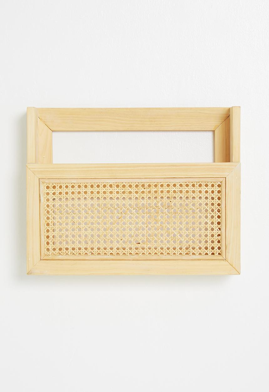 Sixth Floor - Mika cane wall shelf - natural 