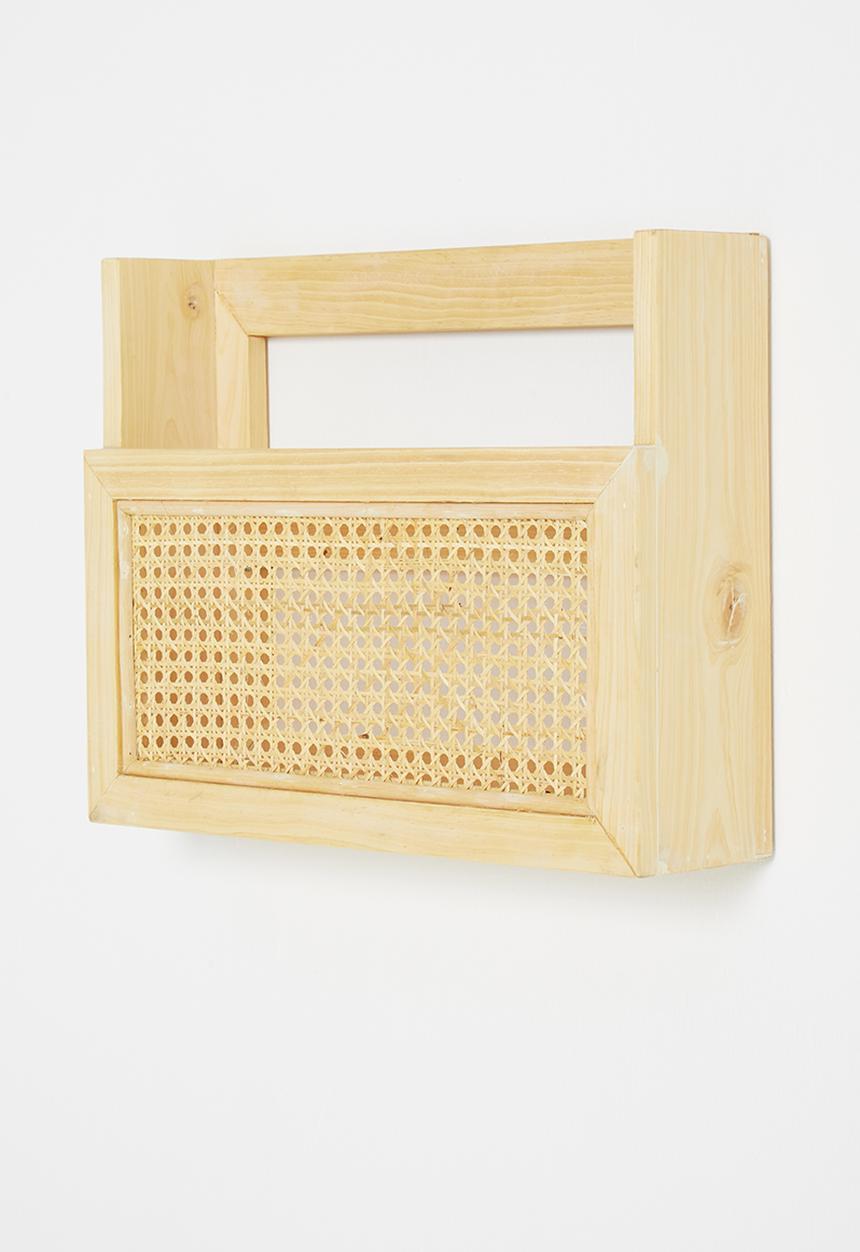 Sixth Floor - Mika cane wall shelf - natural 