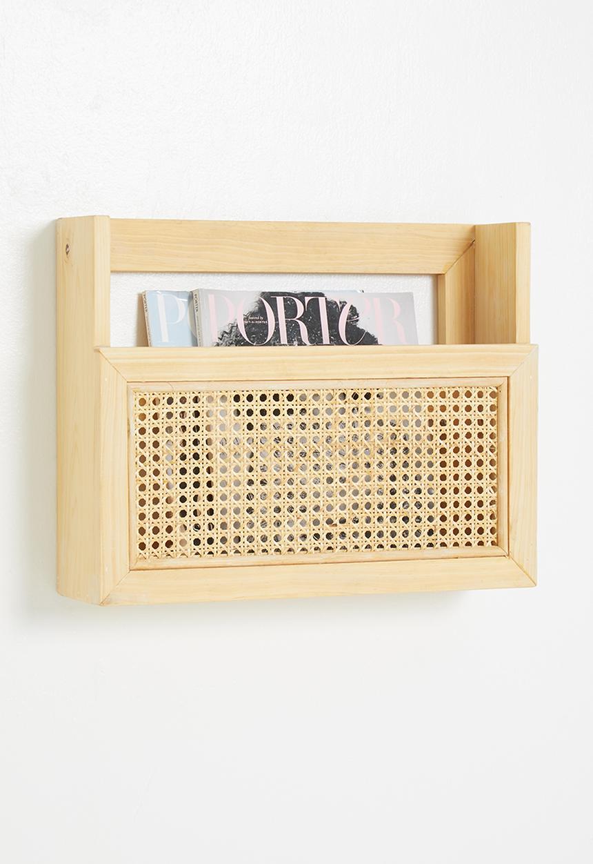 Sixth Floor - Mika cane wall shelf - natural 