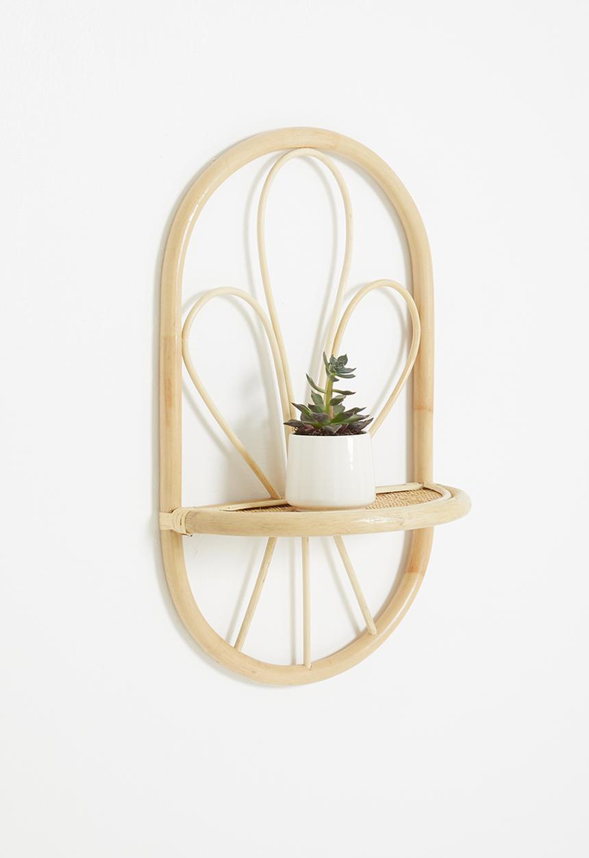 Sixth Floor - Daisy rattan wall shelf - natural