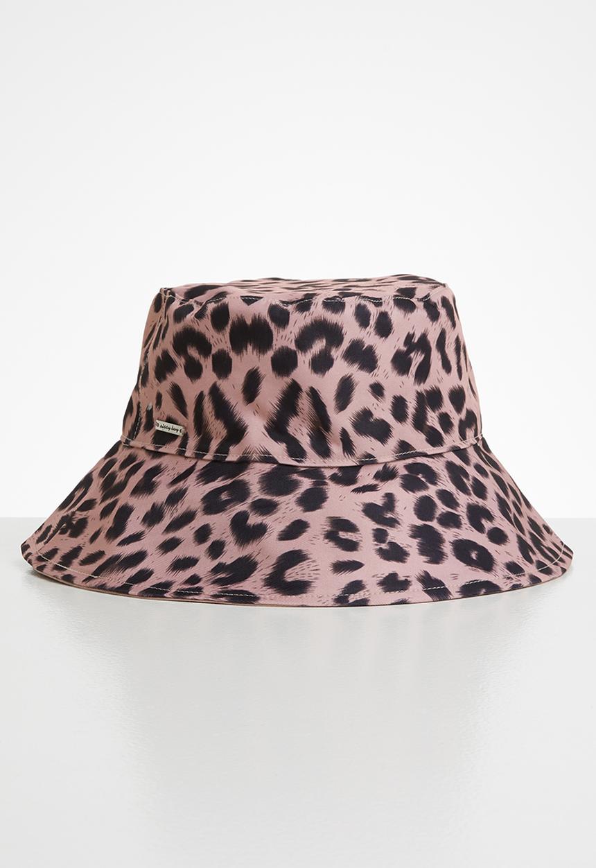 SISSY BOY - Animal print bucket hat - pink & black 
