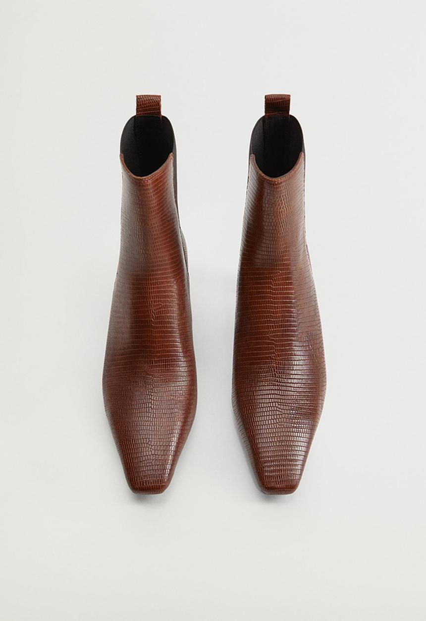 MANGO - Agua leather ankle boot - dark brown