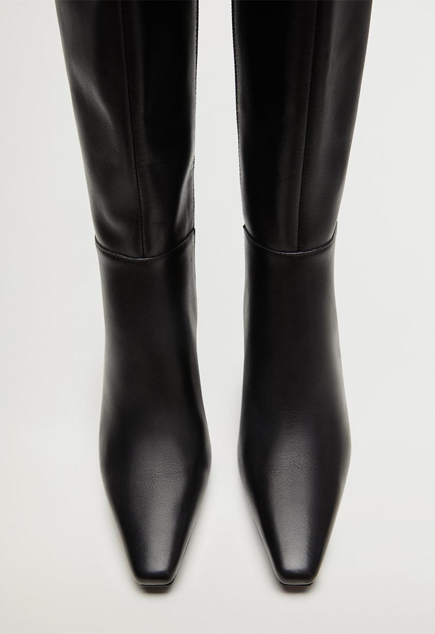 MANGO - Fona leather boot - black