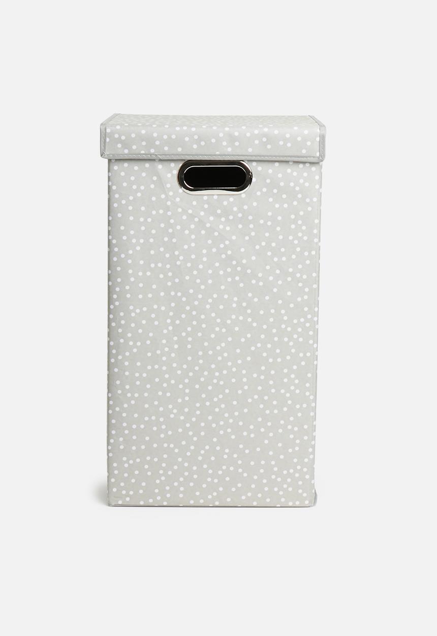 Sixth Floor - Spotty laundry bin with lid - grey & white