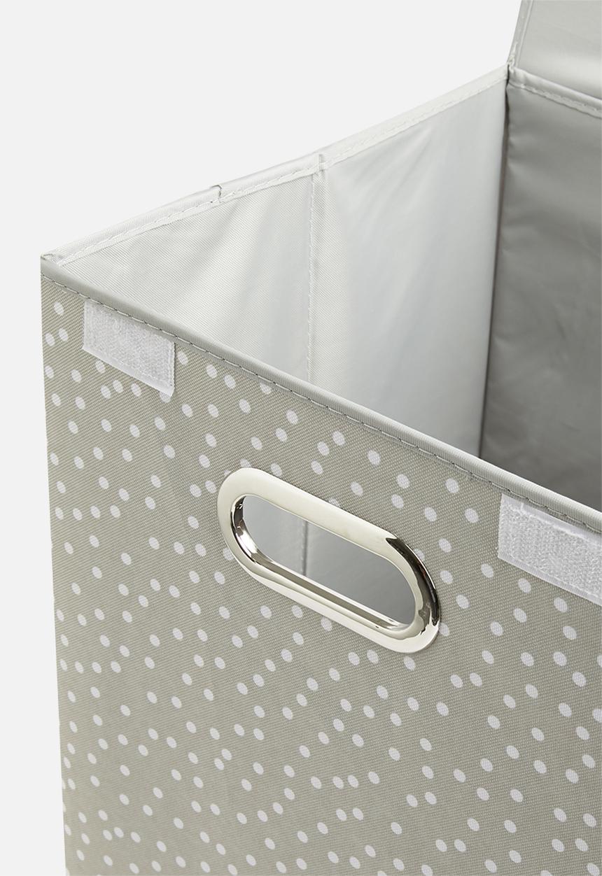 Sixth Floor - Spotty laundry bin with lid - grey & white