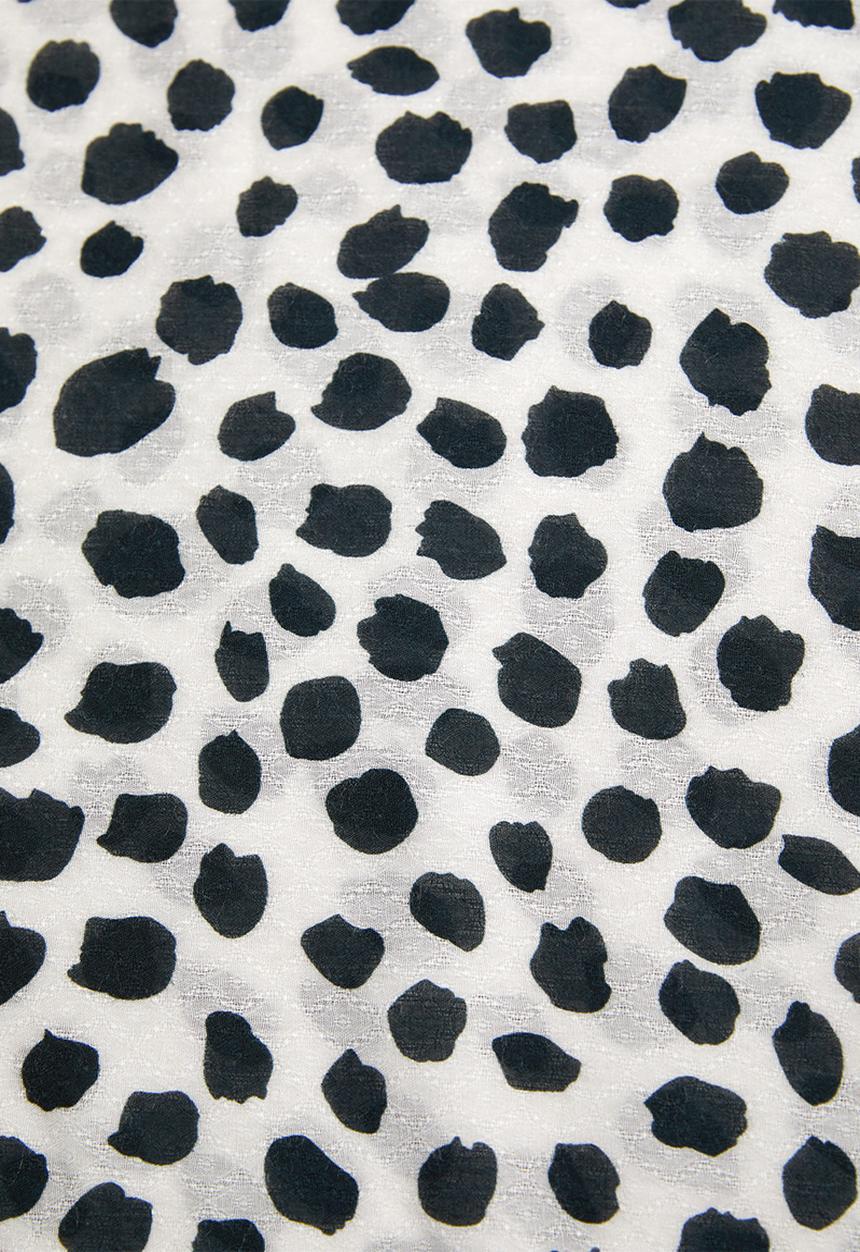MANGO - Foulard dots - black & white