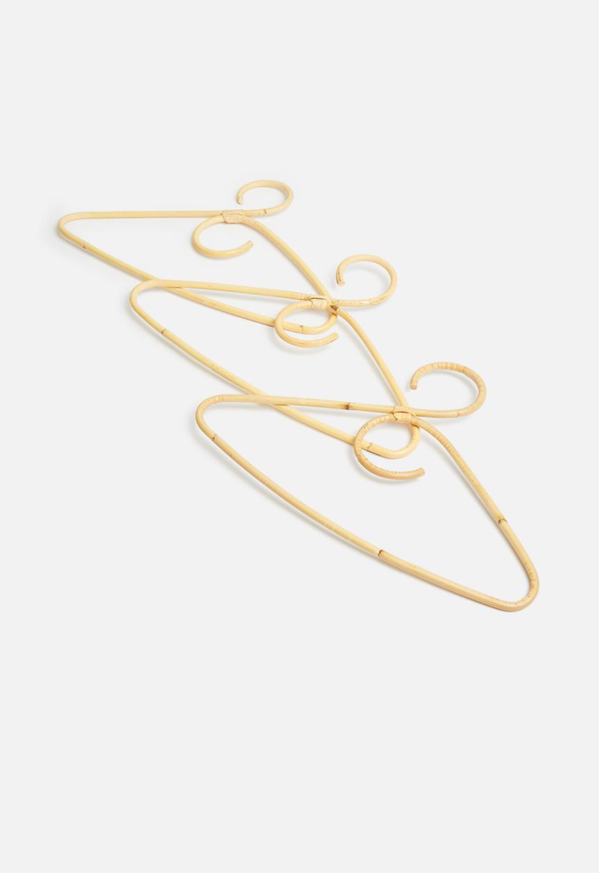Sixth Floor - Dawn rattan hanger pack of 3 - natural
