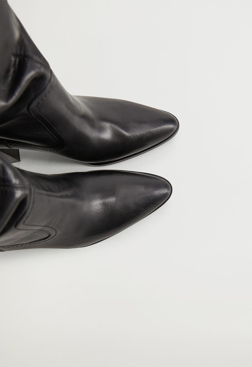 MANGO - Boby leather boot - black