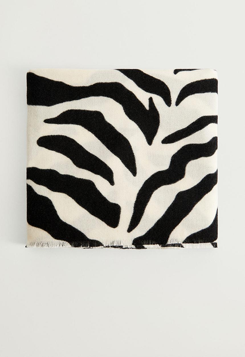 MANGO - Scarf zebra - light beige