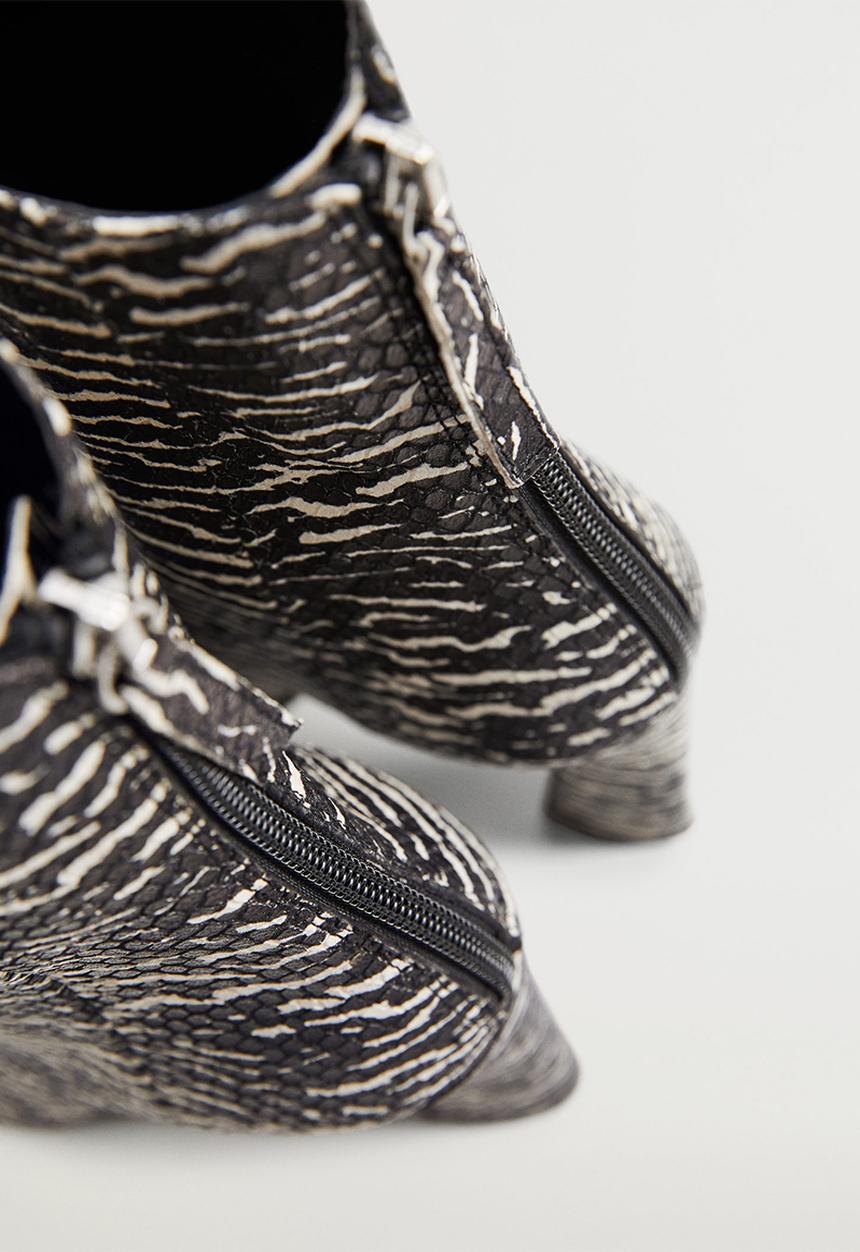 MANGO - Juno leather ankle boot - black