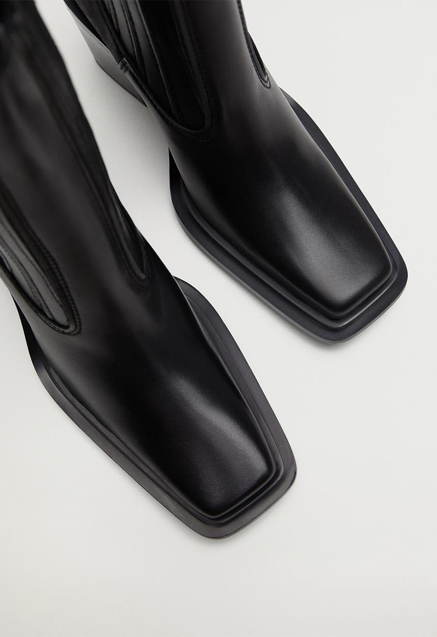 MANGO - Marlon leather ankle boot - black