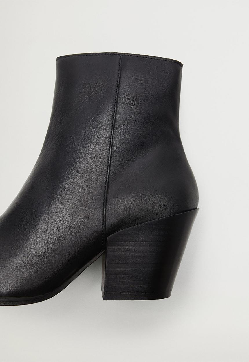 MANGO - Lobo leather ankle boot - black