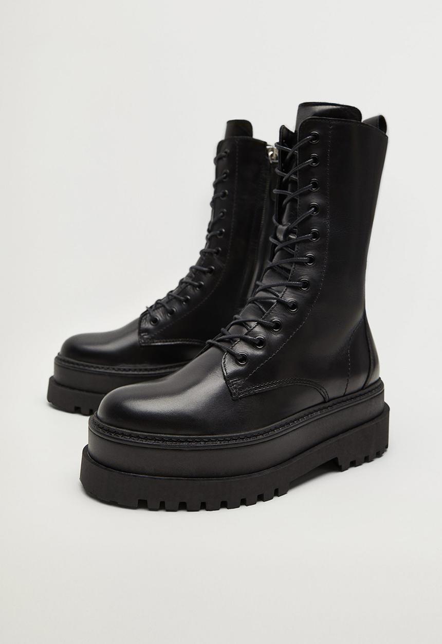 MANGO - Monet leather boot - black