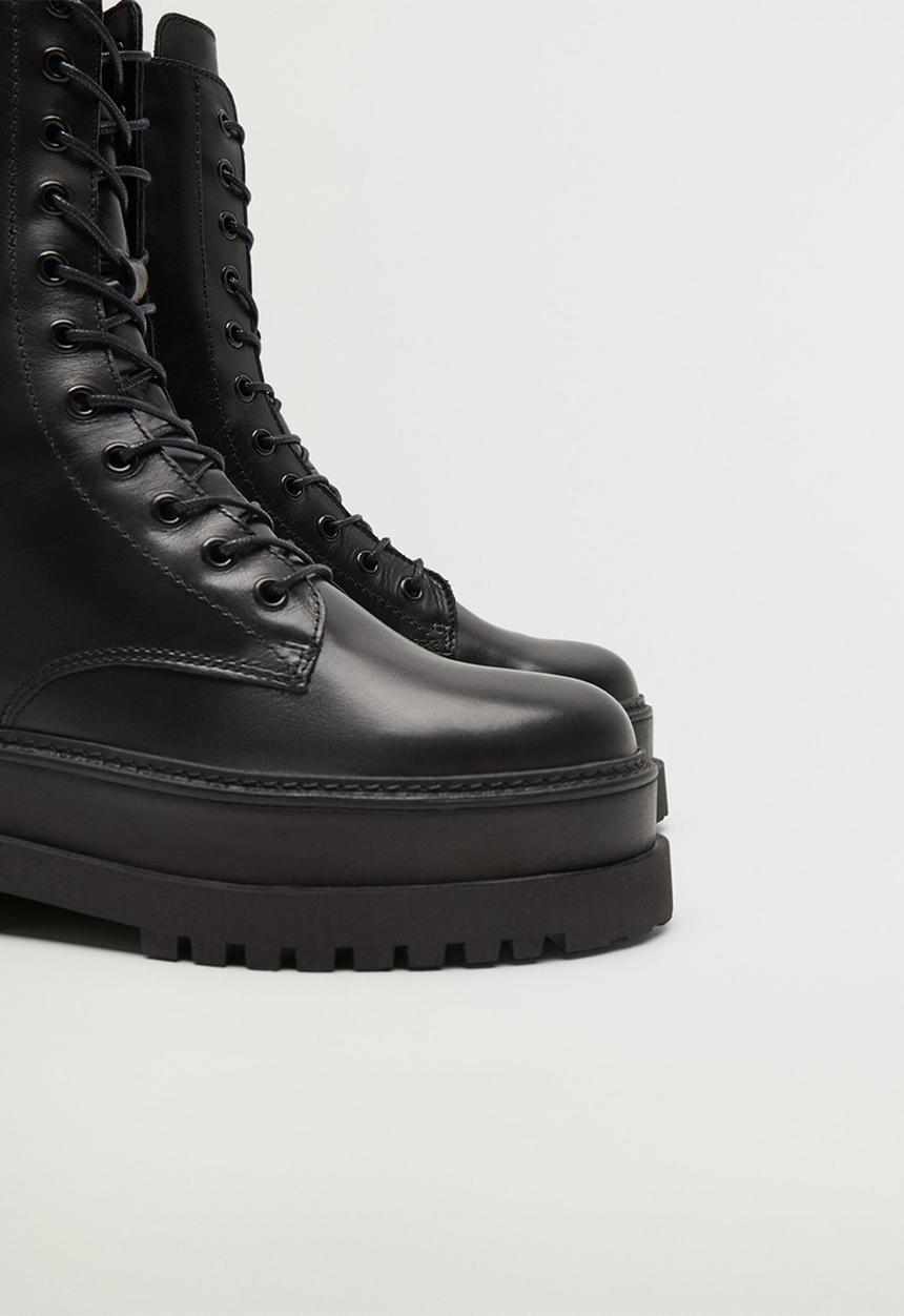 MANGO - Monet leather boot - black