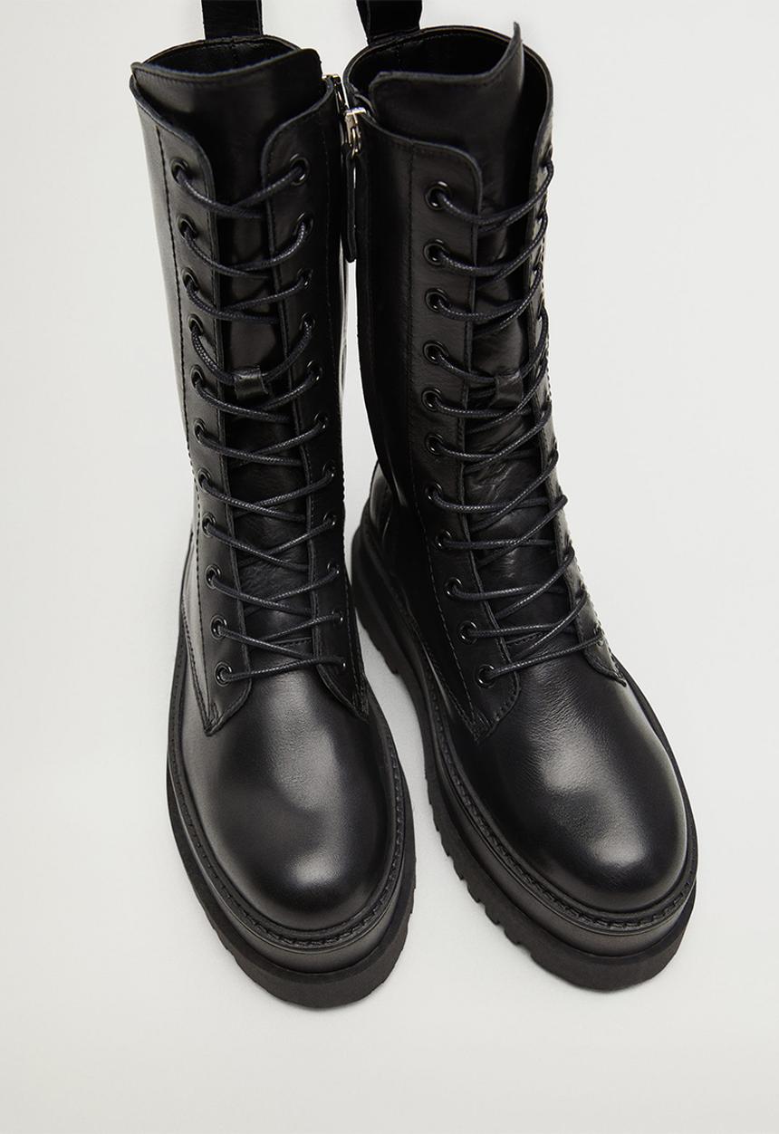 MANGO - Monet leather boot - black